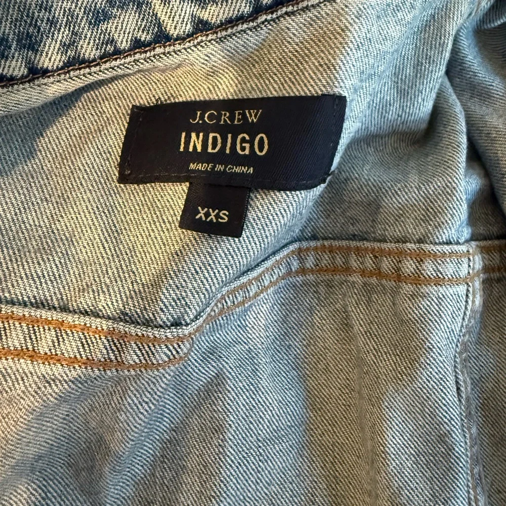 J. Crew indigo denim jacket.‎